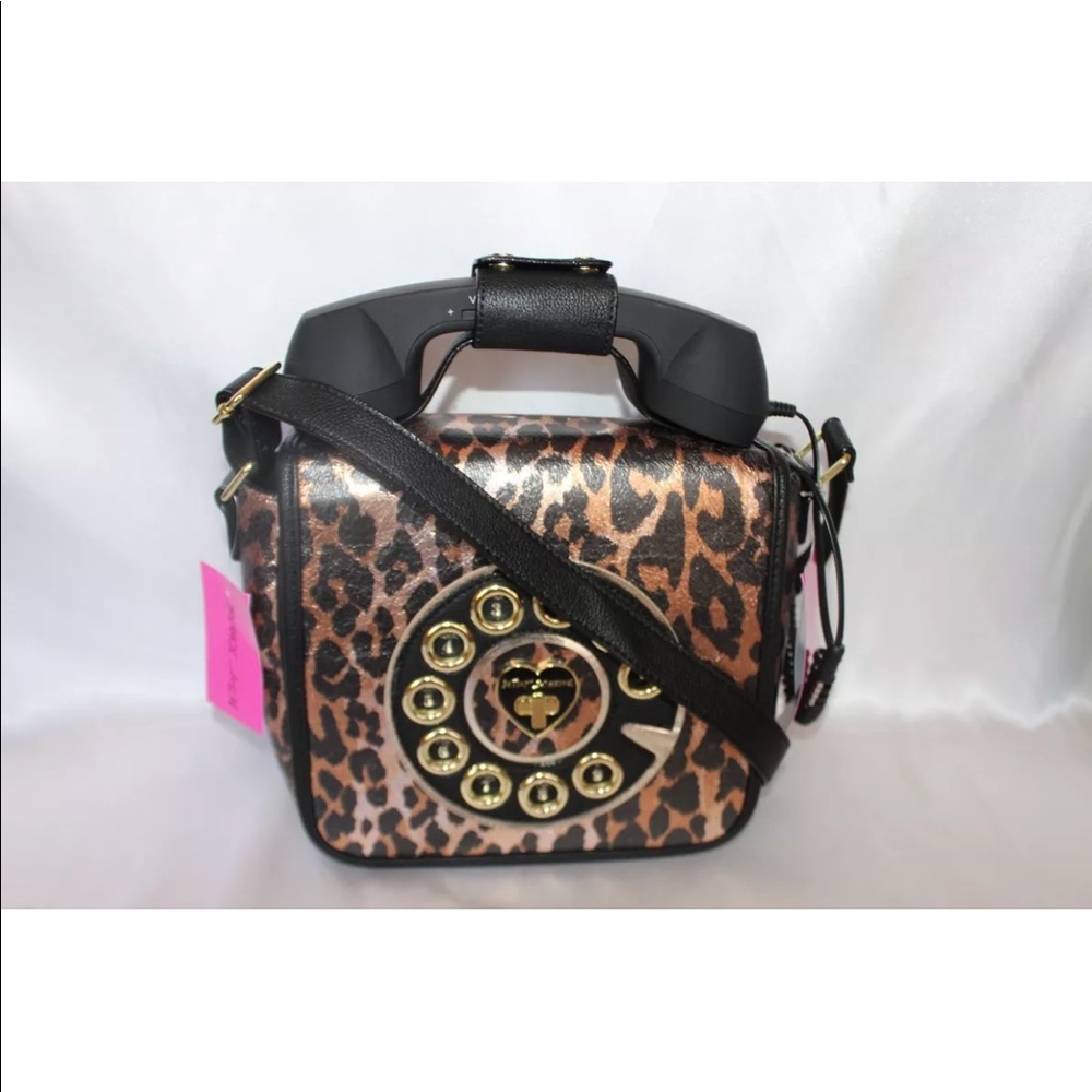 New! Betsey Johnson cheetah telephone xbody